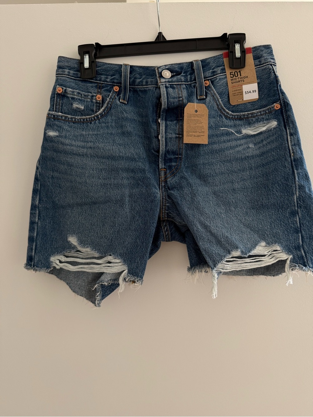 Levi's 501 Mid-Thigh Denim Shorts - Classic Blue